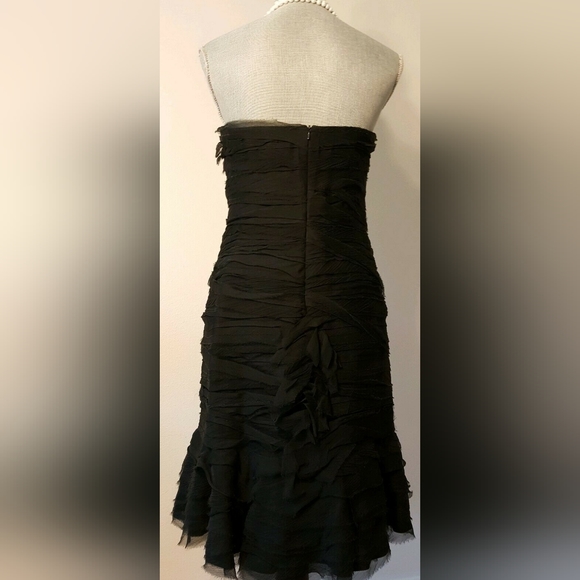 *$4,900 OSCAR DE LA RENTA STUNNING RUNWAY SILK BLACK RUFFLE DRESS GOWN US 4 - Picture 7 of 12